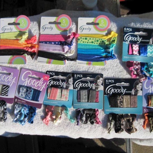 5 Goody Ribbon Elastics Shiny Pink White Spring - Picture 6 of 14